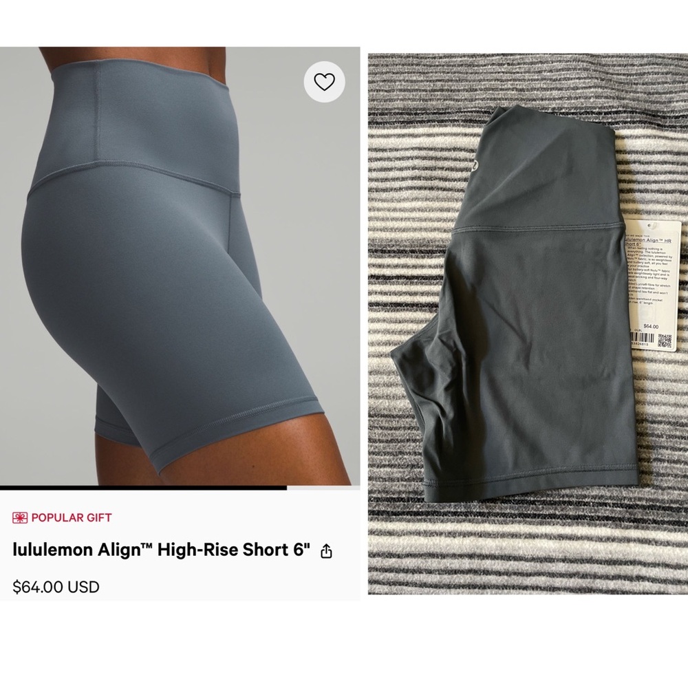 lululemon athletica Align High-Rise Shorts - Oil Blue Gray